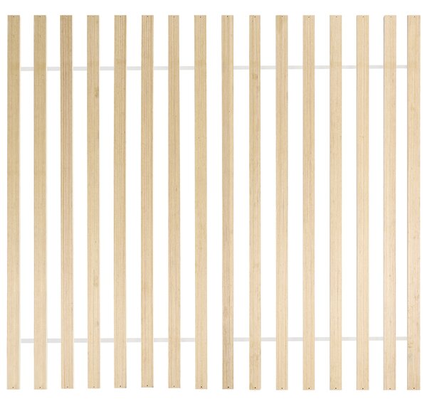 Posteľ svetlohnedá borovicové drevo 180 x 200 cm s čelom a lamelovým roštom minimalistický škandinávsky štýl spálňa