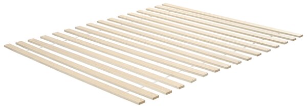 Posteľ svetlohnedá borovicové drevo 180 x 200 cm s čelom a lamelovým roštom minimalistický škandinávsky štýl spálňa