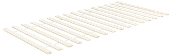 Posteľ svetlohnedá borovicové drevo 90 x 200 cm s čelom a lamelovým roštom minimalistický škandinávsky štýl spálňa