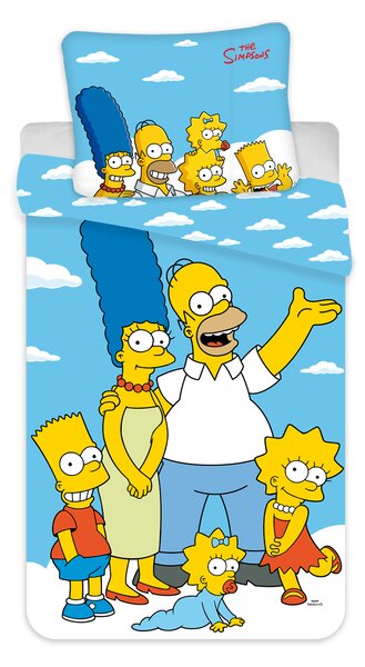 Jerry Fabrics Bavlnené obliečky 140x200 + 70x90 cm - The Simpsons family "Clouds 02"