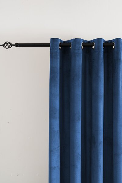 Zatemňovacia záclona ELVIO VELVET 140x250 cm, námornícka modrá Zavesenie: Kovové krúžky
