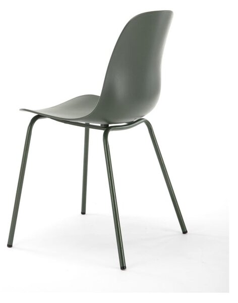 Zelená plastová jedálenská stolička Whitby – Unique Furniture