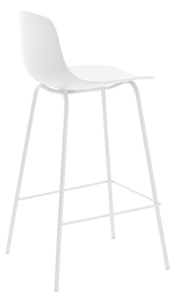 Biela plastová barová stolička (výška sedadla 67,5 cm) Whitby – Unique Furniture