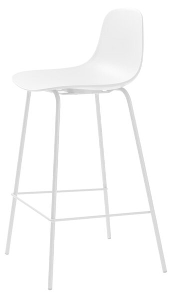 Biela plastová barová stolička (výška sedadla 67,5 cm) Whitby – Unique Furniture