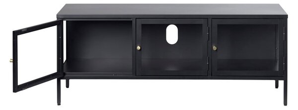 Čierny kovový TV stolík 132x52 cm Carmel - Unique Furniture