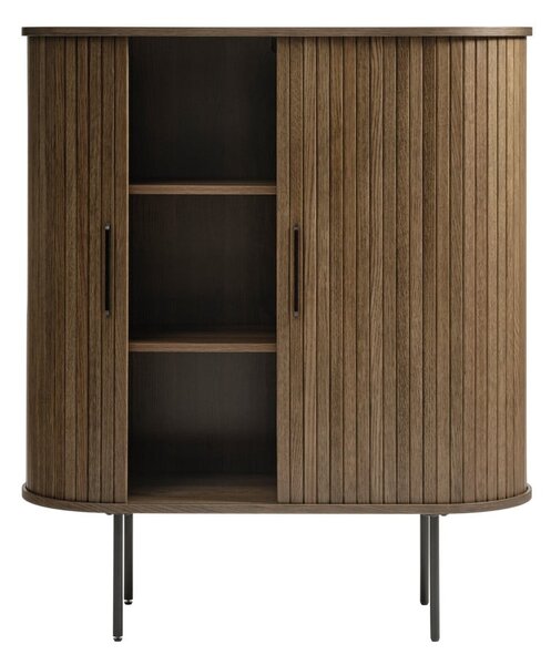 Hnedá skrinka v dekore duba s posuvnými dverami 100x118 cm Nola – Unique Furniture