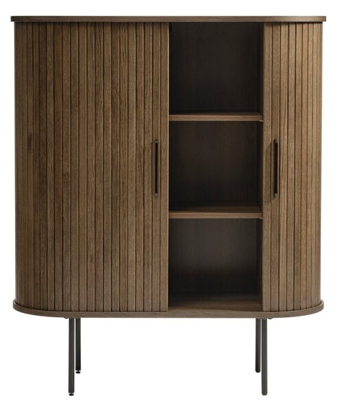 Hnedá skrinka v dekore duba s posuvnými dverami 100x118 cm Nola – Unique Furniture