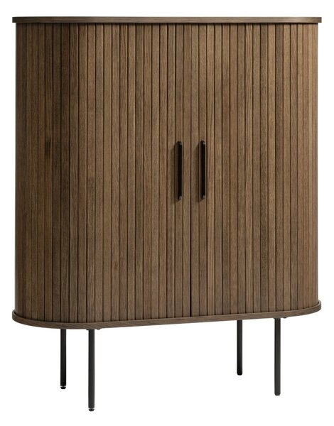 Hnedá skrinka v dekore duba s posuvnými dverami 100x118 cm Nola – Unique Furniture