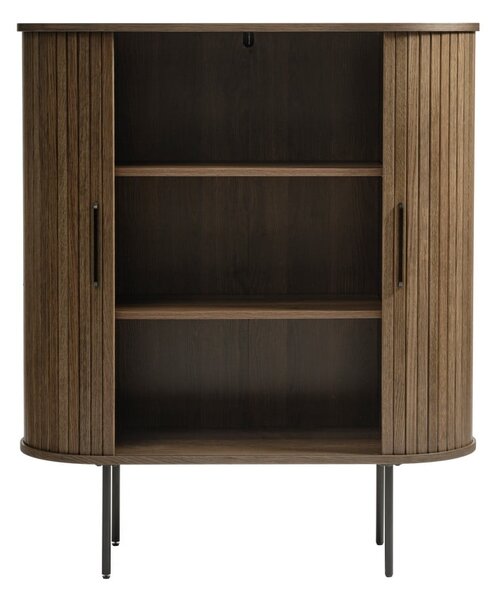 Hnedá skrinka v dekore duba s posuvnými dverami 100x118 cm Nola – Unique Furniture