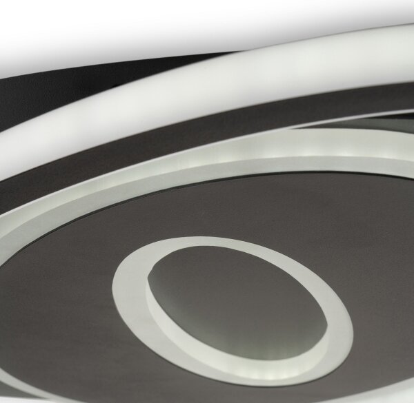 Brilagi - LED stmievateľné stropné svietidlo IRIS LED/78W/230V 37x49 cm čierna + diaľkový ovládač