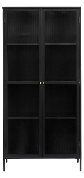 Čierna kovová vitrína 90x190 cm Bronco - Unique Furniture