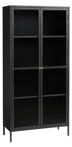Čierna kovová vitrína 90x190 cm Bronco - Unique Furniture