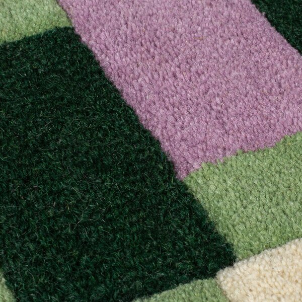 Zeleno-fialový ručne tkaný vlnený koberec 160x230 cm Kai Wool Border - Flair Rugs