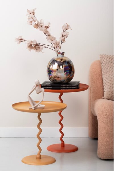 Kovový okrúhly odkladací stolík ø 40 cm Zig Zag – Leitmotiv