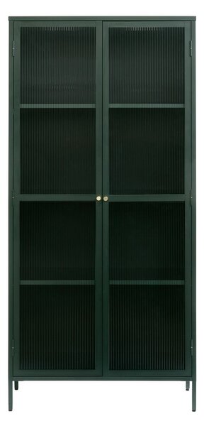 Tmavozelená kovová vitrína 90x190 cm Bronco – Unique Furniture