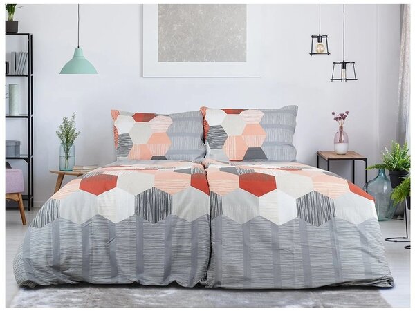 Krepové obliečky z Renforcé bavlny HONEY COMB sivé Rozmer obliečky: 70 x 90 cm | 140 x 200 cm