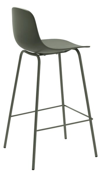 Khaki plastová barová stolička (výška sedadla 67,5 cm) Whitby – Unique Furniture
