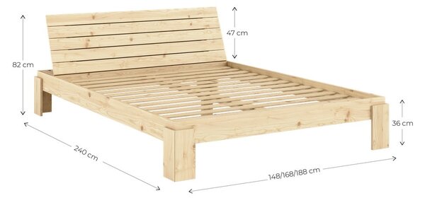 Dvojlôžková posteľ z borovicového dreva s roštom v prírodnej farbe 160x200 cm Layers – Karup Design