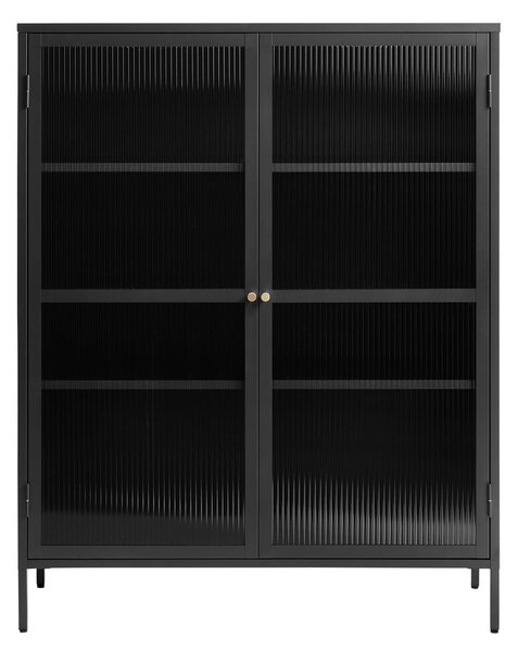 Čierna kovová vitrína 111x140 cm Bronco – Unique Furniture