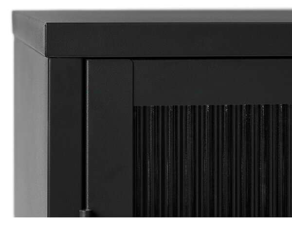 Čierna kovová vitrína 132x85 cm Bronco - Unique Furniture