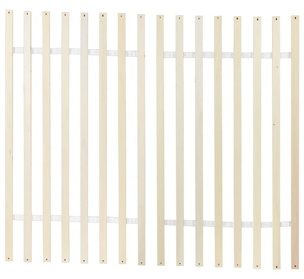 Posteľ svetlohnedá borovicové drevo 120 x 200 cm s čelom a lamelovým roštom minimalistický škandinávsky štýl spálňa