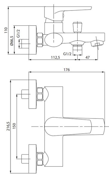 Cersanit Moduo, vaňová batéria, čierna matná, S951-559