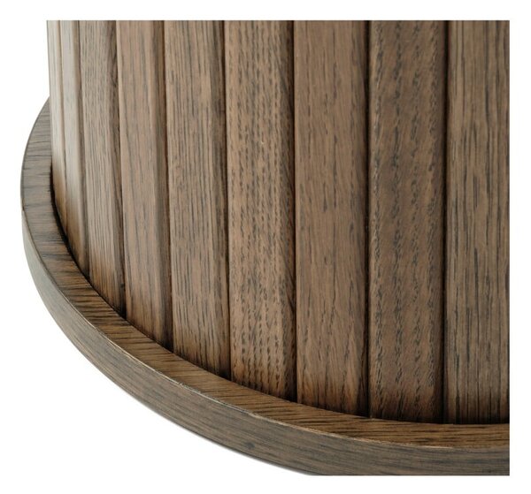 Okrúhly odkladací stolík v dekore duba ø 50 cm Nola – Unique Furniture