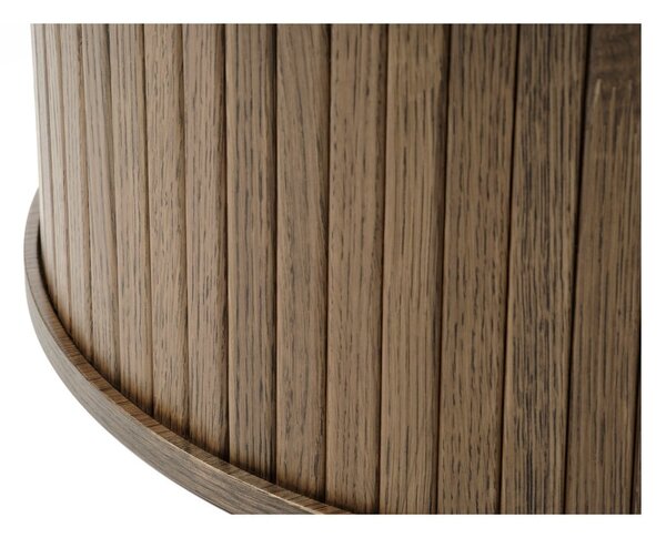 Hnedý okrúhly konferenčný stolík v dekore duba ø 90 cm Nola – Unique Furniture