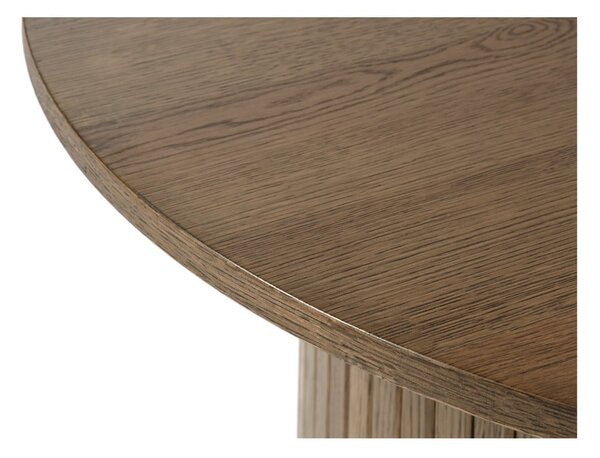 Hnedý okrúhly konferenčný stolík v dekore duba ø 90 cm Nola – Unique Furniture