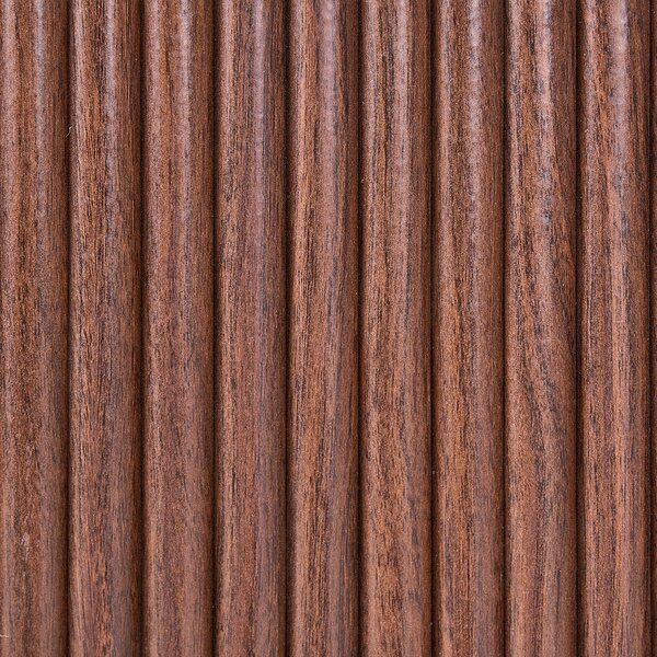Komoda so 4 zásuvkami tmavohnedá MDF kovové úchytky drážkované čelo moderný úložný nábytok do spálne