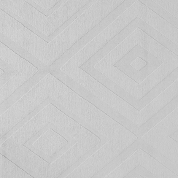 Koberec krémová biela látka 160 x 160 cm žakárový štvorcový tvar kosoštvorcový geometrický vzor moderný štýl obývacia izba spálňa