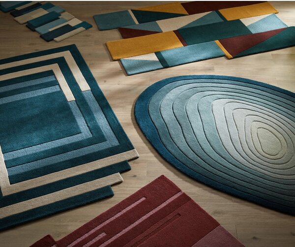 Modrý vlnený koberec 160x230 cm Puddle Ombre Wool – Flair Rugs