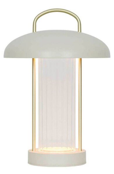 Stolová LED lampa Mirano, béžová, výška 29 cm, kov, Krémová / jantárovo žltá, Obývacia izba / jedáleň, kov, Škandinávsky, Stojacie svietidlo
