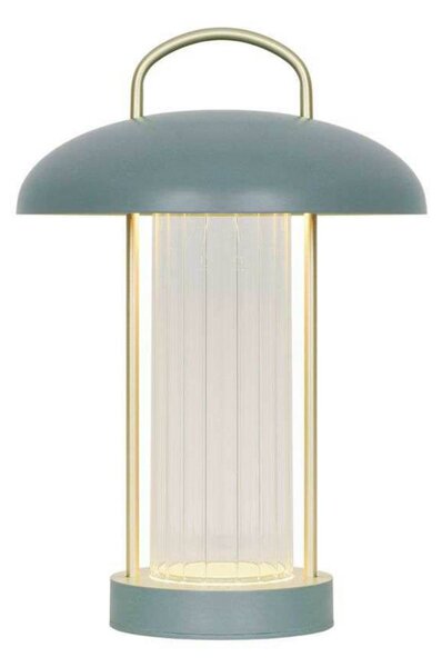 Stolová LED lampa Mirano na batérie, výška 29 cm, prachovo zelená, kov, Zelená, Obývacia izba / jedáleň, kov, Škandinávsky, Stojacie svietidlo