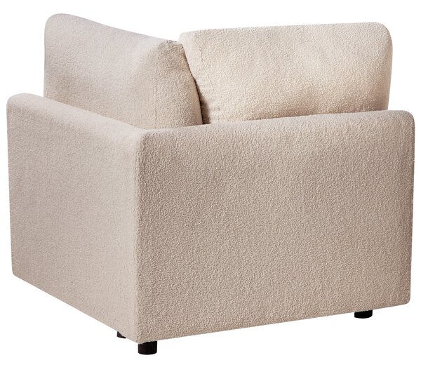 Rohový sedací diel béžové buklé čalúnenie 1-miestny modul minimalistický moderný štýl obývacia izba