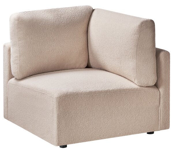Rohový sedací diel béžové buklé čalúnenie 1-miestny modul minimalistický moderný štýl obývacia izba