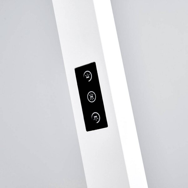 Arcchio Kancelárska stojacia lampa LED Jolinda, biela, kov, senzor, Biela / opálová, Pracovňa / Kancelária, Hliník, Moderný, Stojacie svietidlo