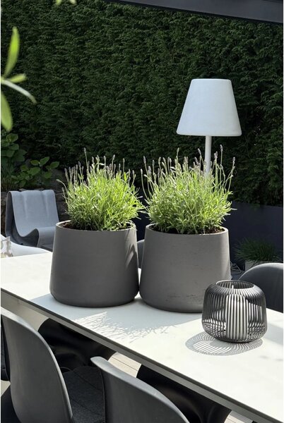 Kvetináč TROPICO, sklolaminát, výška 29 cm, antracit