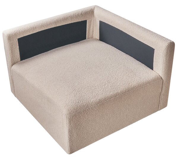 Rohový sedací diel béžové buklé čalúnenie 1-miestny modul minimalistický moderný štýl obývacia izba