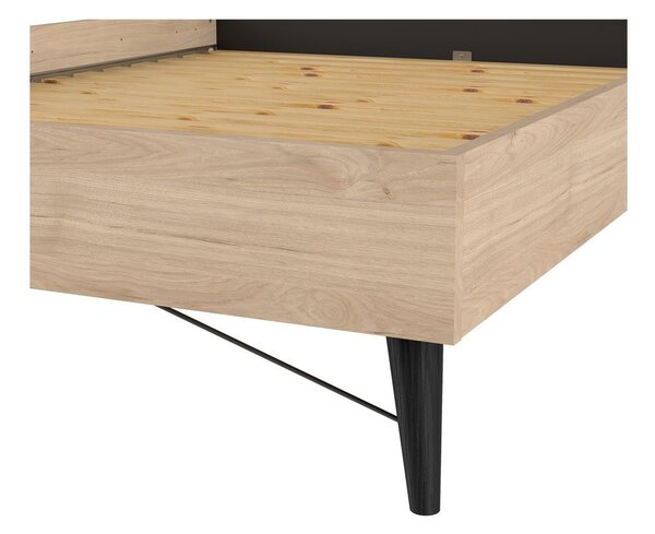 Dvojlôžková posteľ v dekore duba s roštom 140x200 cm v prírodnej farbe Ry – Tvilum