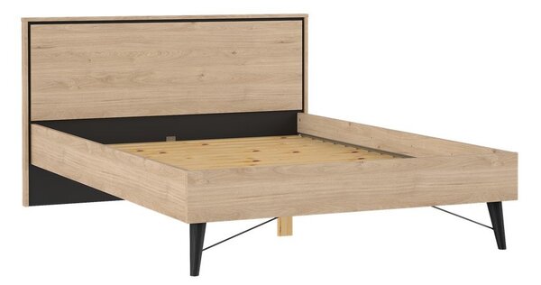 Dvojlôžková posteľ v dekore duba s roštom 140x200 cm v prírodnej farbe Ry – Tvilum