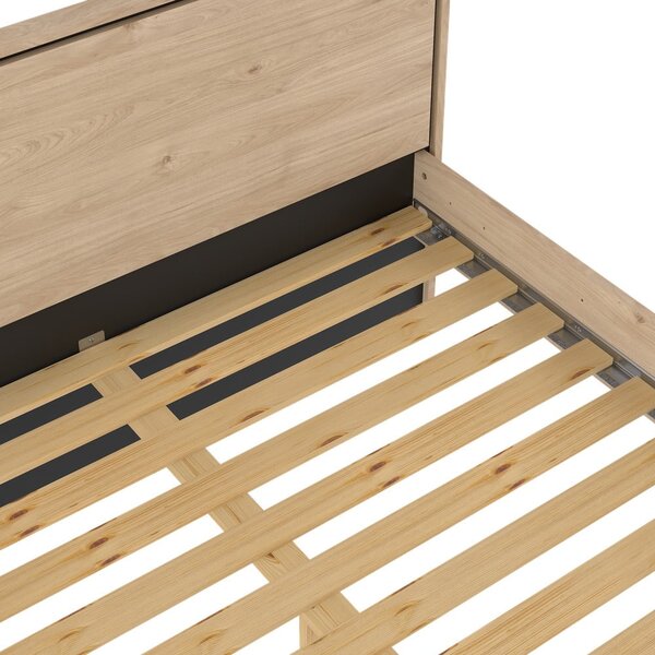 Dvojlôžková posteľ v dekore duba s roštom 140x200 cm v prírodnej farbe Ry – Tvilum
