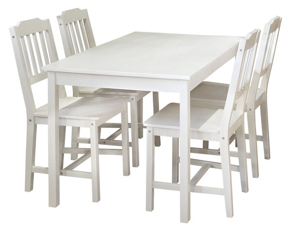 Idea Stôl + 4 stoličky 8849 biely lak
