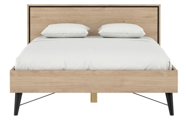 Dvojlôžková posteľ v dekore duba s roštom 140x200 cm v prírodnej farbe Ry – Tvilum