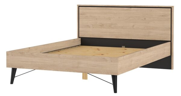 Dvojlôžková posteľ v dekore duba s roštom 140x200 cm v prírodnej farbe Ry – Tvilum