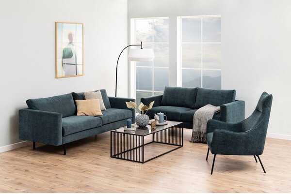 Čierny konferenčný stolík so sklenenou doskou 60x120 cm Strington – Actona