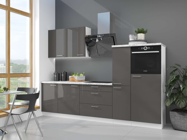 NovýNábytok.sk Potravinová kuchynská skrinka na rúru Lavera 60 DP 210 2F (biela + lesk sivý). Vlastná spoľahlivá doprava až k Vám domov. 1032431