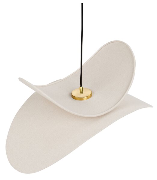 Závesná lampa béžová ľanová 105 cm látkové tienidlo odhalená žiarovka moderný dizajn