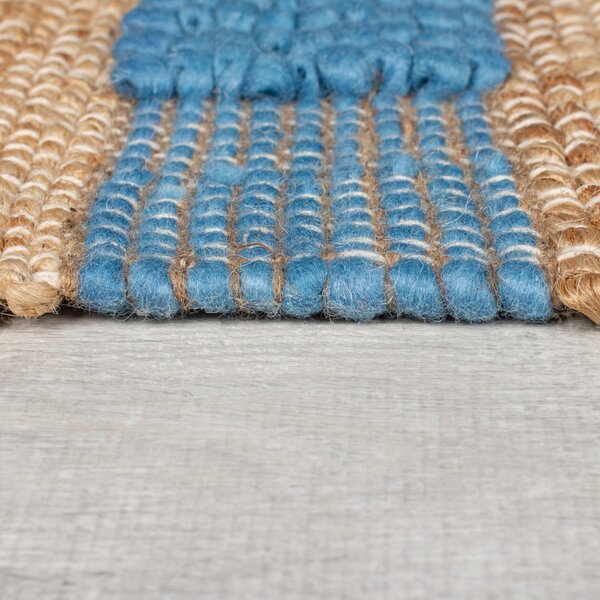 Ručne tkaný koberec s prímesou juty v modro-prírodnej farbe 160x230 cm Medina Jute - Flair Rugs