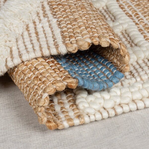 Ručne tkaný koberec s prímesou juty v modro-prírodnej farbe 160x230 cm Medina Jute - Flair Rugs